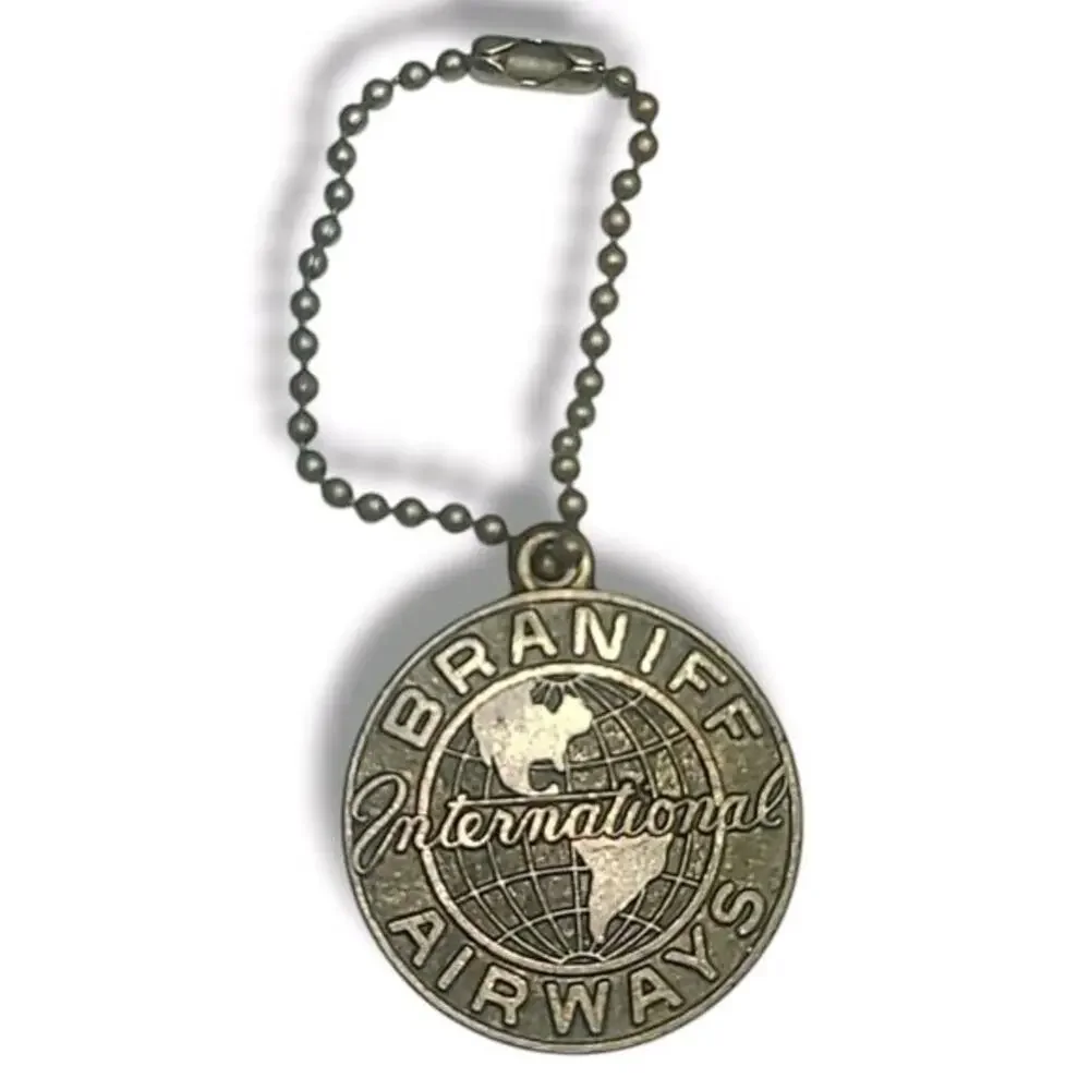 Rare Feb 1956 Braniff Airways Texas New York Inaugural Flight Souvenir Tag Charm